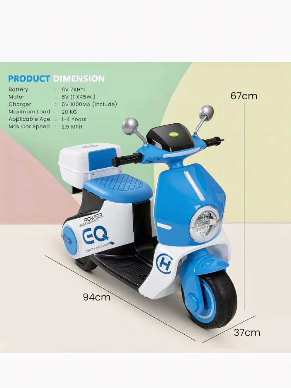 Baybee Power EQ Electric Scooter view 2