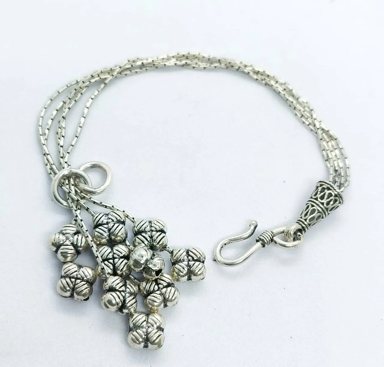 Silver Cluster Charm Bracelet (AVSBR-028) view 4