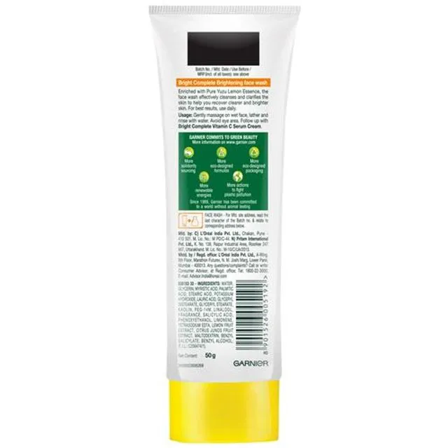 Garnier Bright Complete Face Wash - Lemon Extracts 50 g view 2