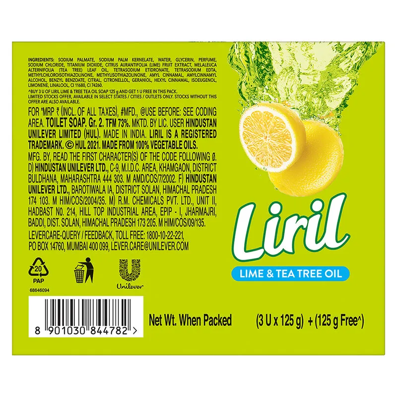 Liril Lime And Tea Tree Oil Soap (3 + 1) 125 g each view 2