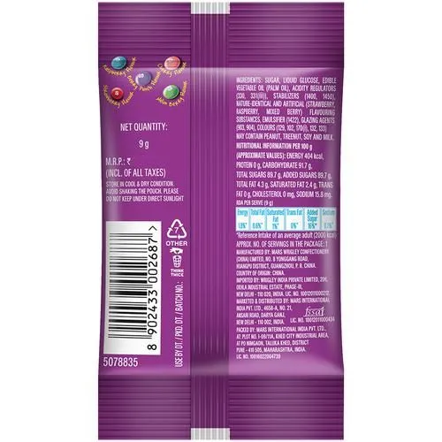 Skittles Wild Berry Bite Size Fruit Flavoured Candies 9 g view 2