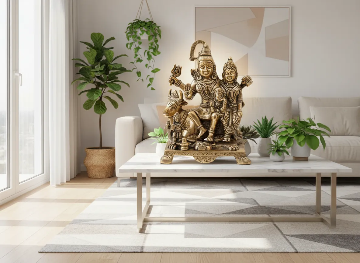 Brass Shiva Parvati Statue