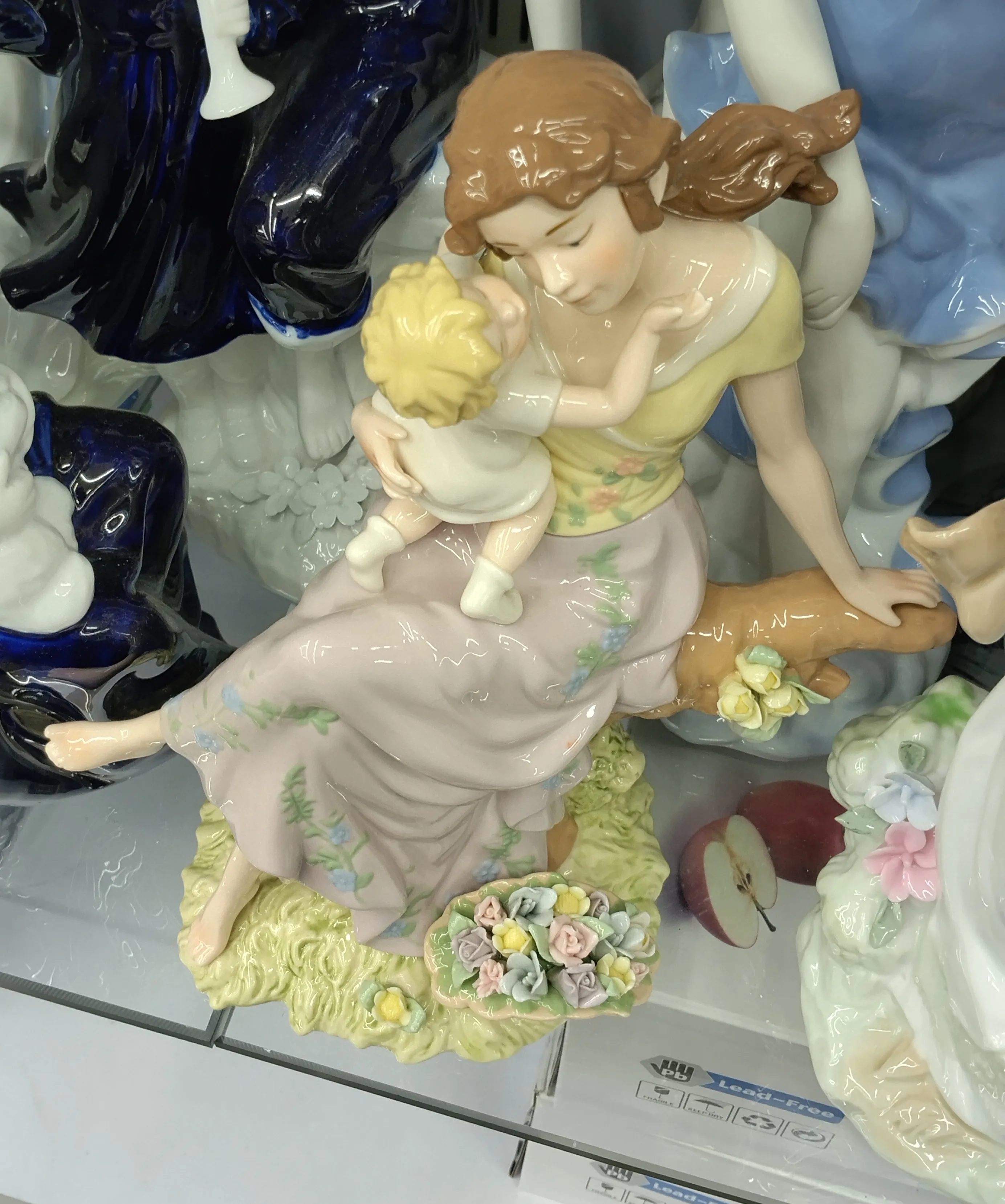 Ceramic Mother and Child Figurine view 2