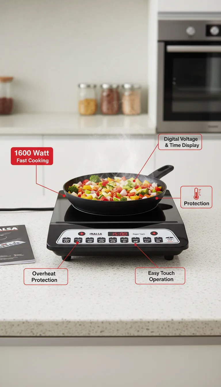 Inalsa Rapid Cook Induction Cooktop view 2