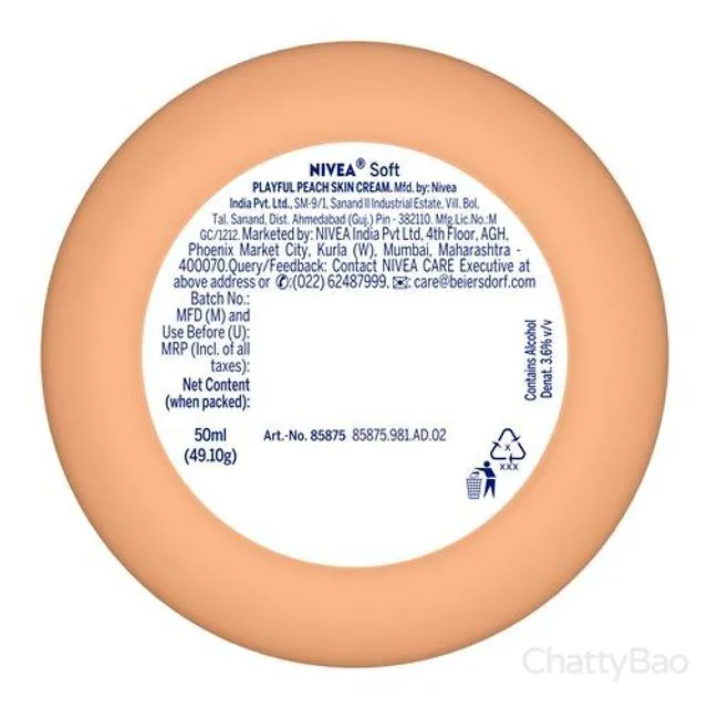 Nivea Soft Plastic Jar Peach 50 ml view 2