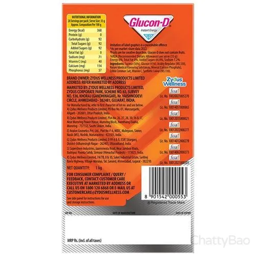 Glucon D Instant Energy Drink - Tangy Orange 1 Kg view 2