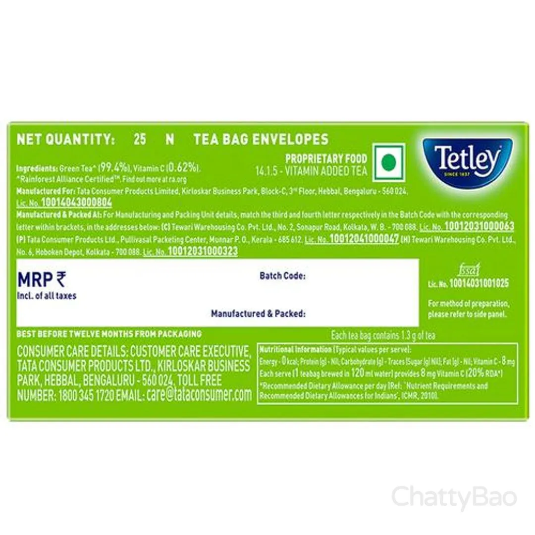 Tetley Green Tea - Classic 25 Pieces view 2
