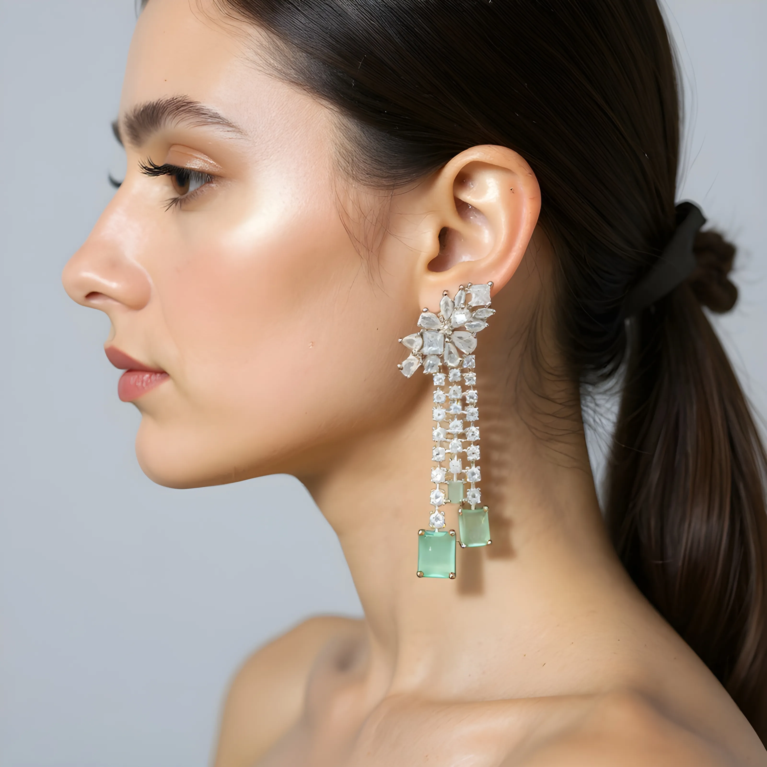 Crystal Bloom Earrings view 2