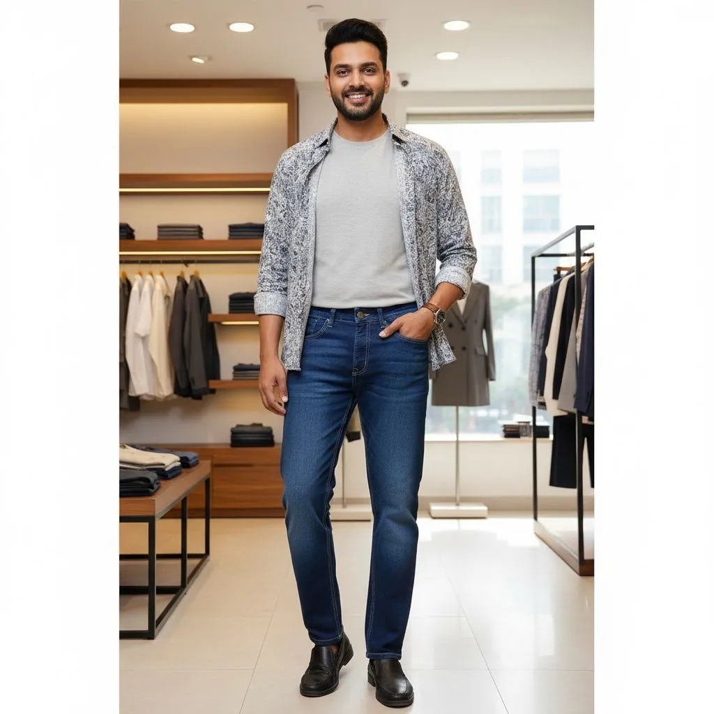 Mens Casual Denim Jeans view 2
