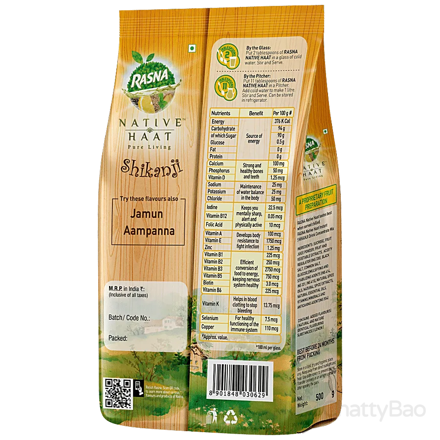 Rasna Native Haat - Shikanji Mix 500g view 2