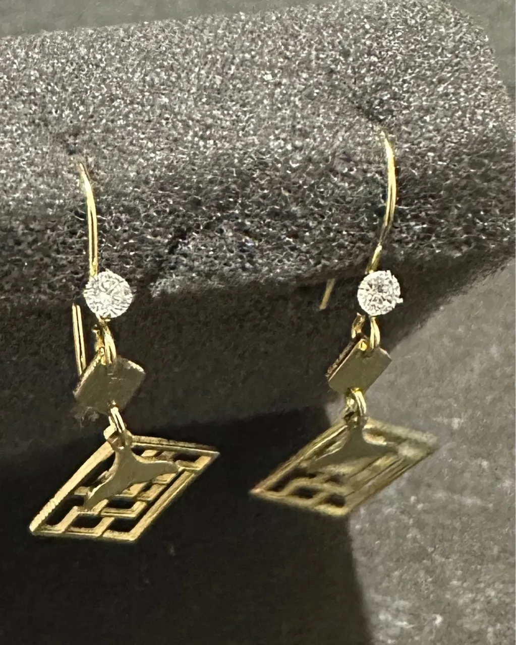 Geometric Gold Earrings view 2