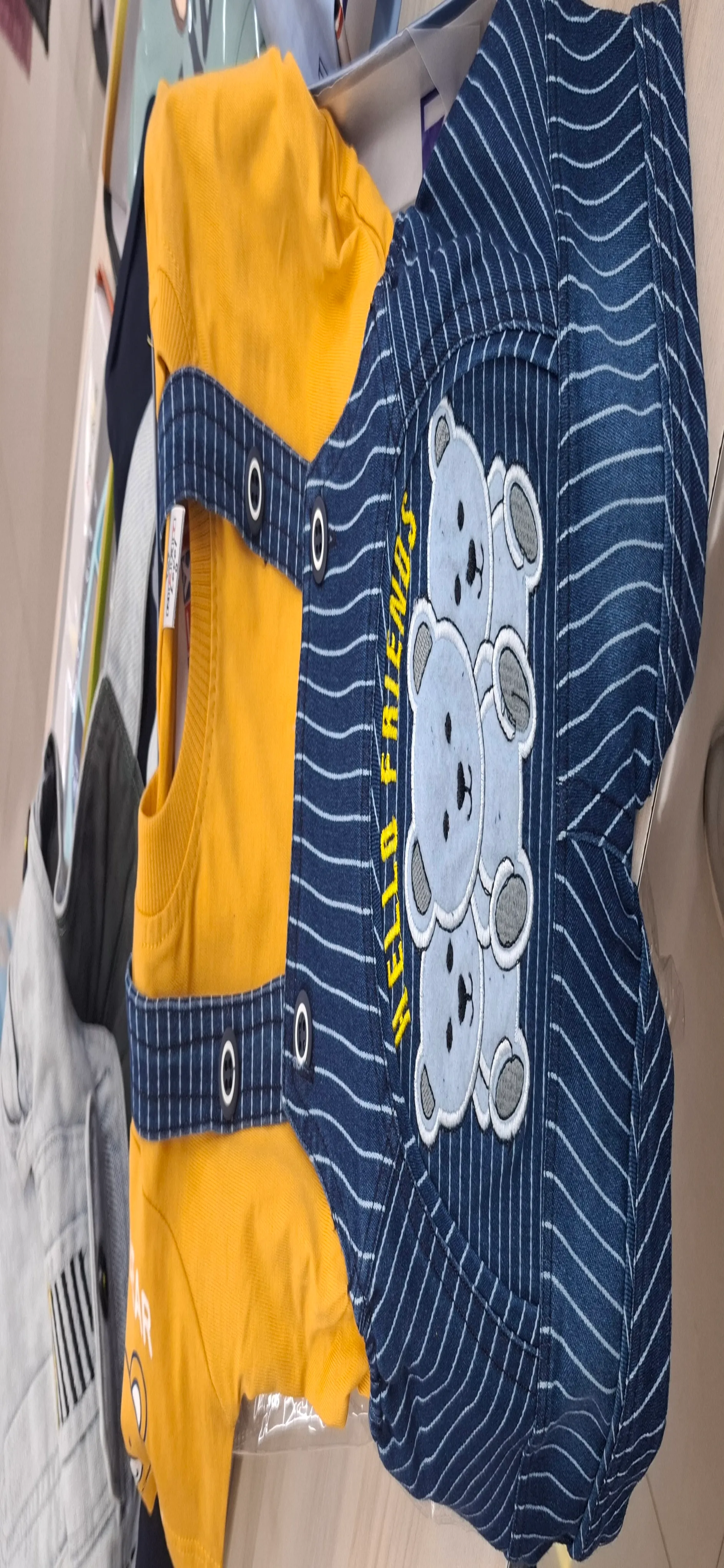 Kids Denim Dungaree Set view 3