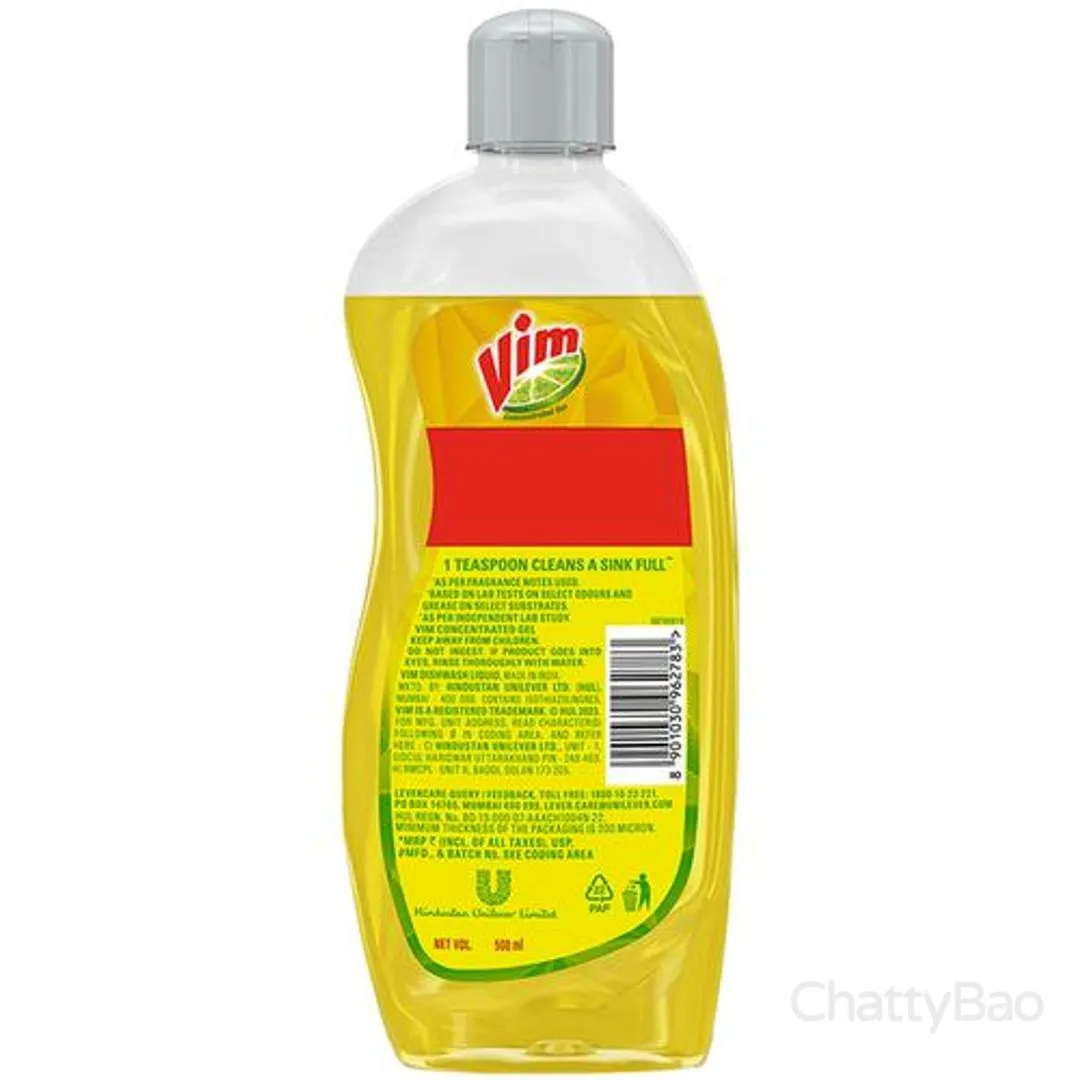Vim Dishwash Liquid Gel - Lemon Bottle 500 ml view 2