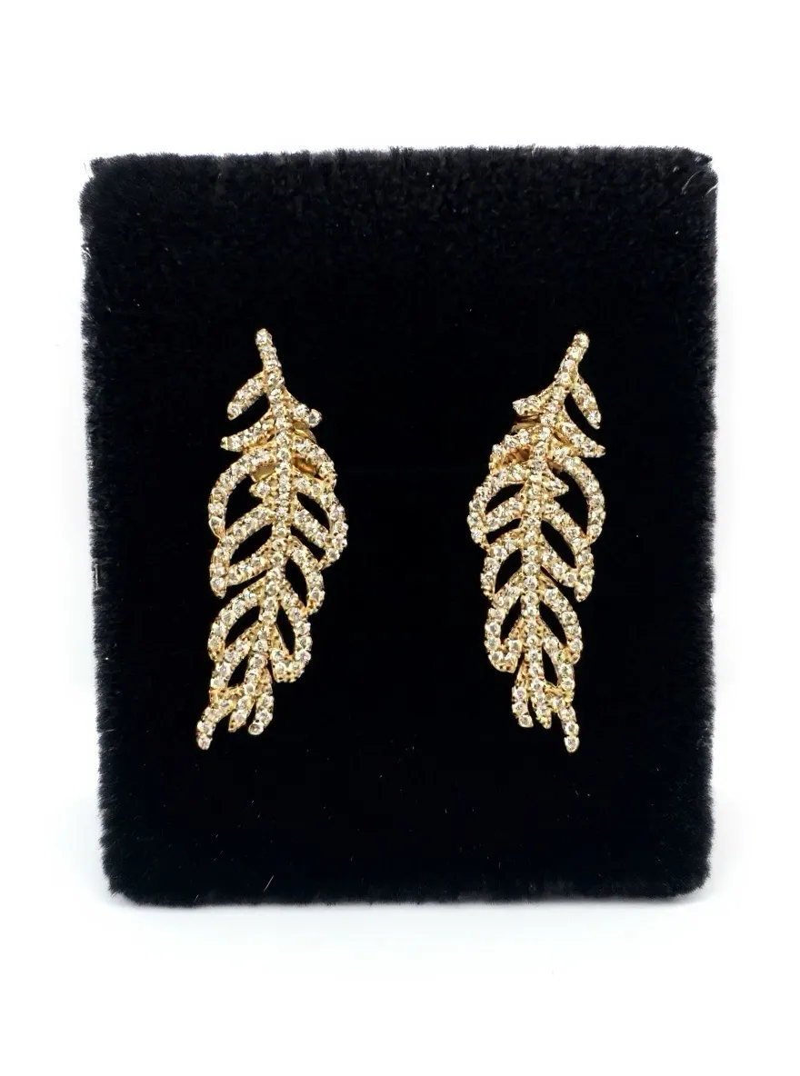 Rose Gold Leaf Earrings view 3