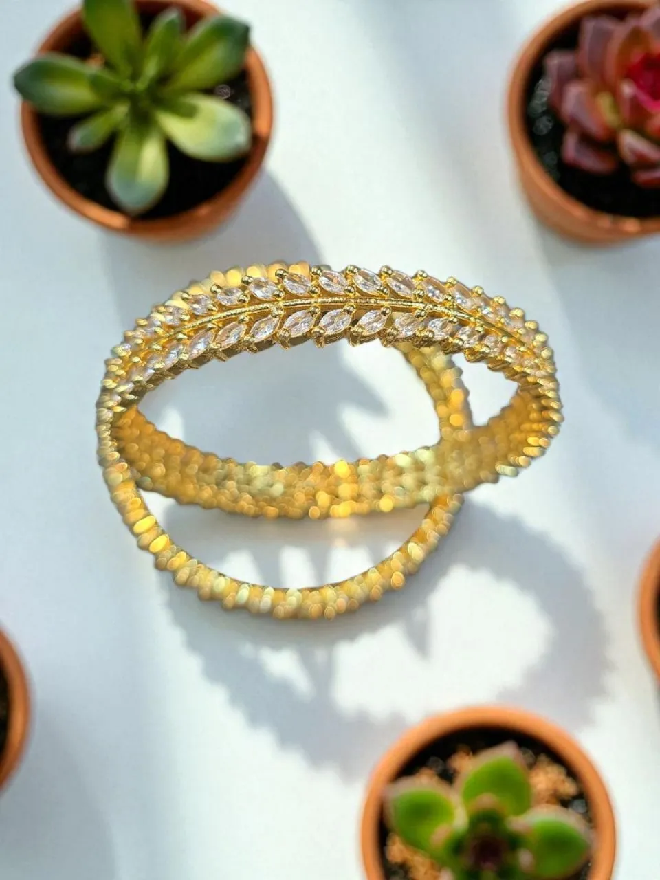 Crystal Leaf Bangle view 4