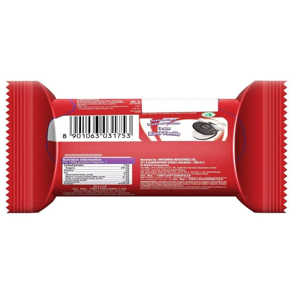 Britannia Treat Vanilla Cream Biscuits 60 g view 2