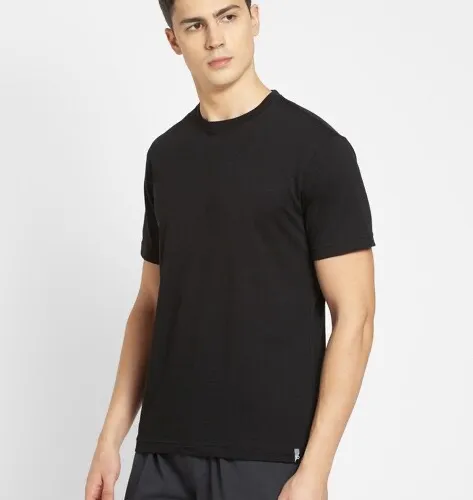 Jockey T-Shirt Round Neck Half Sleeve Black view 2