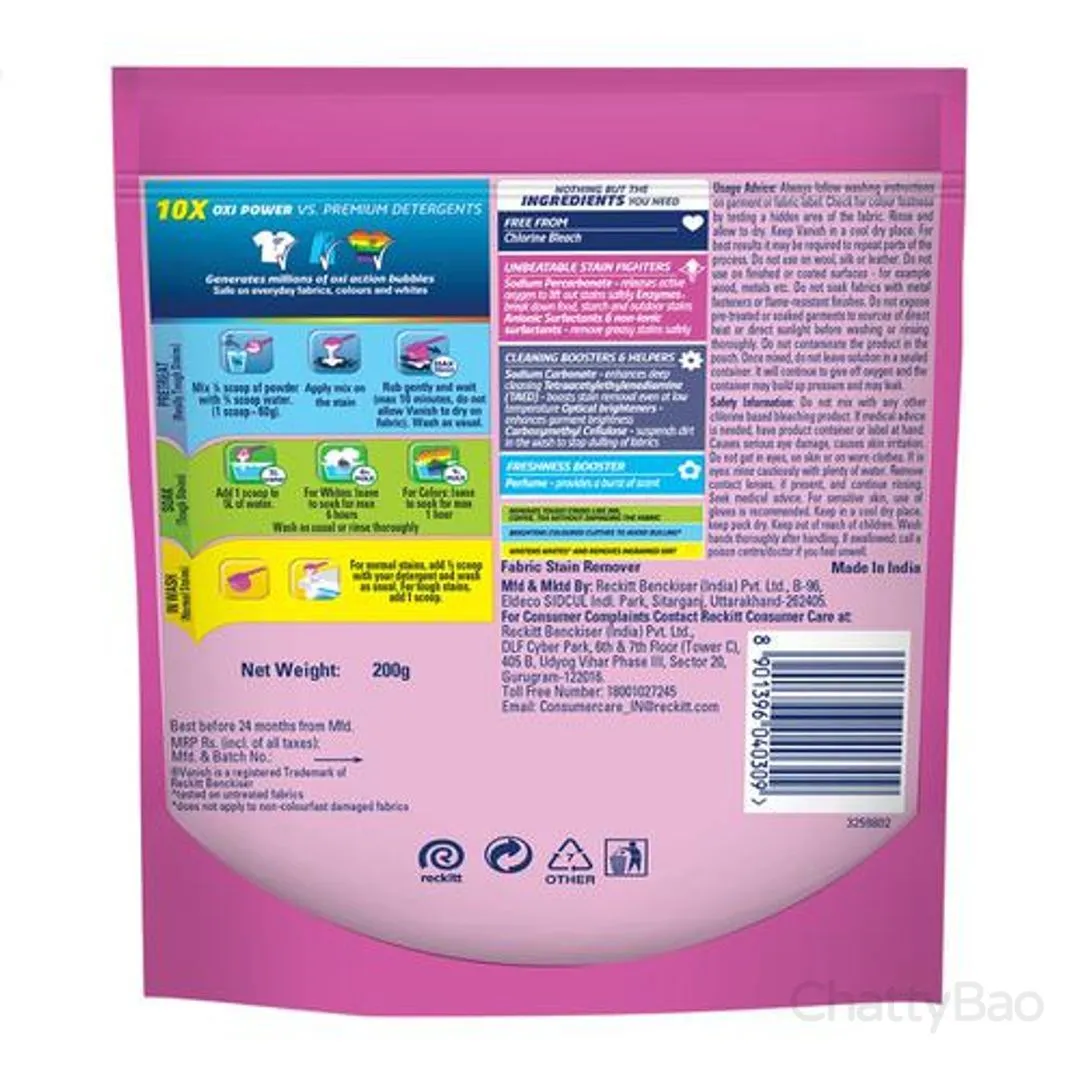Vanish All in One Powder Detergent Booster 200 g view 2