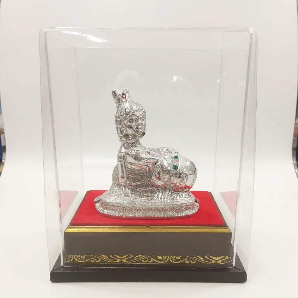 Silver Krishna Ji Idol view 2