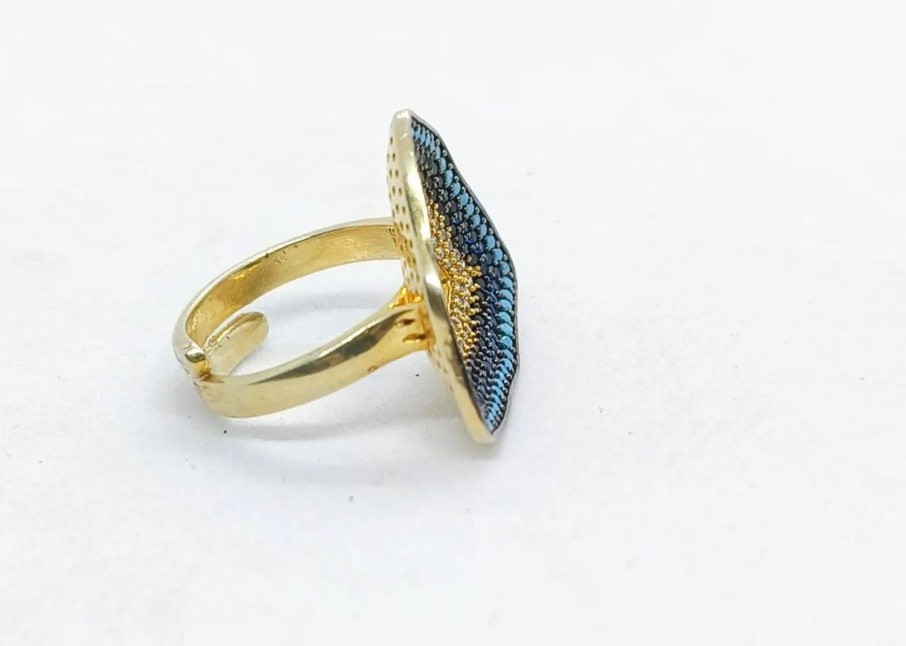 Triangular Sapphire Ring (AVSLR-04) view 3