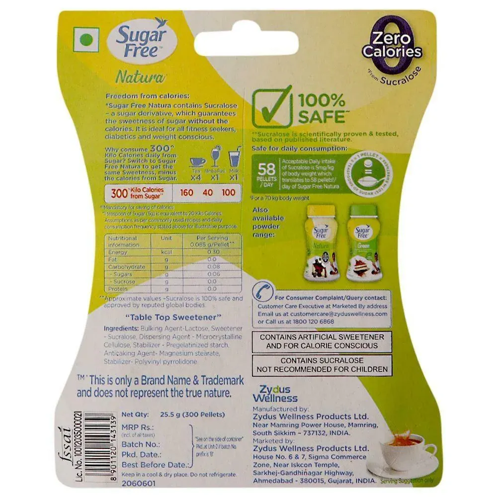 Sugar Free Natura Low Calorie Sweetener 300 Pieces view 4