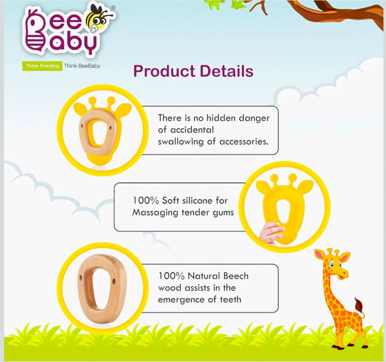 Giraffe Teething Ring view 6