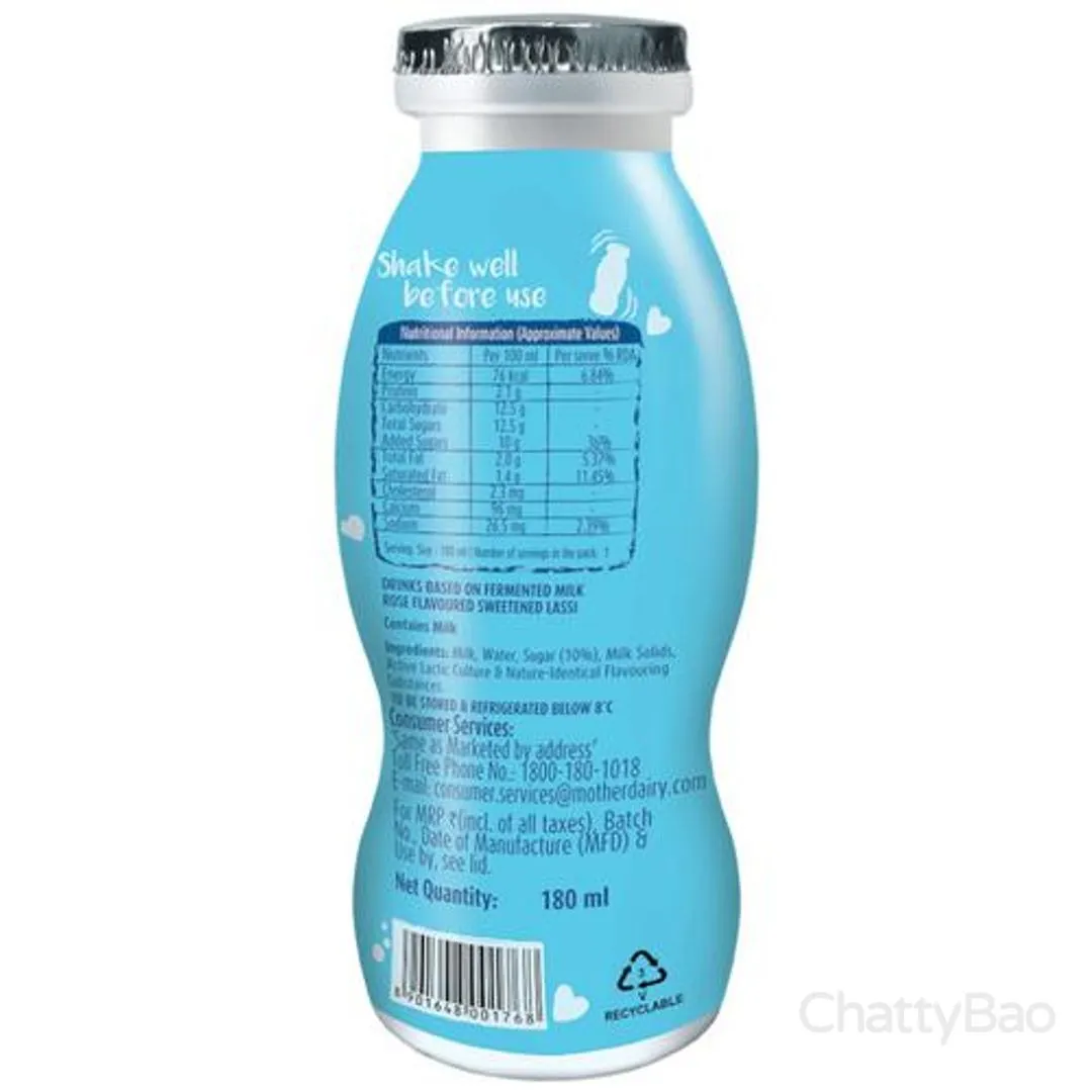 Mother Dairy Lassi Sweet Bottle 180 ml view 2