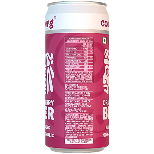 Coolberg Non Alcoholic Beer Cranberry Can 300 ml view 2