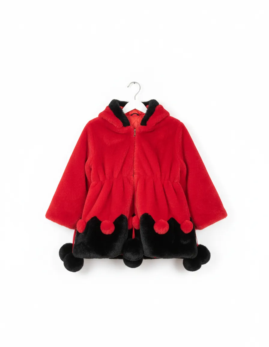 Pocopato Red Fur Coat view 2