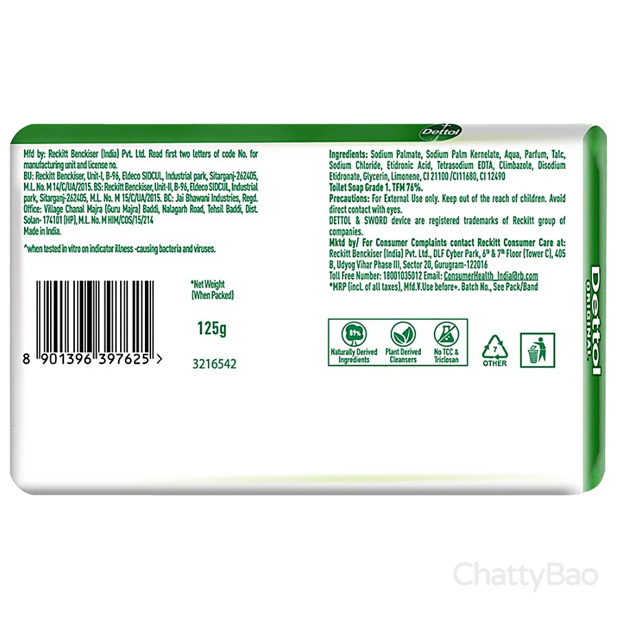 Dettol Bathing Soap Bar - Original 125 g view 2