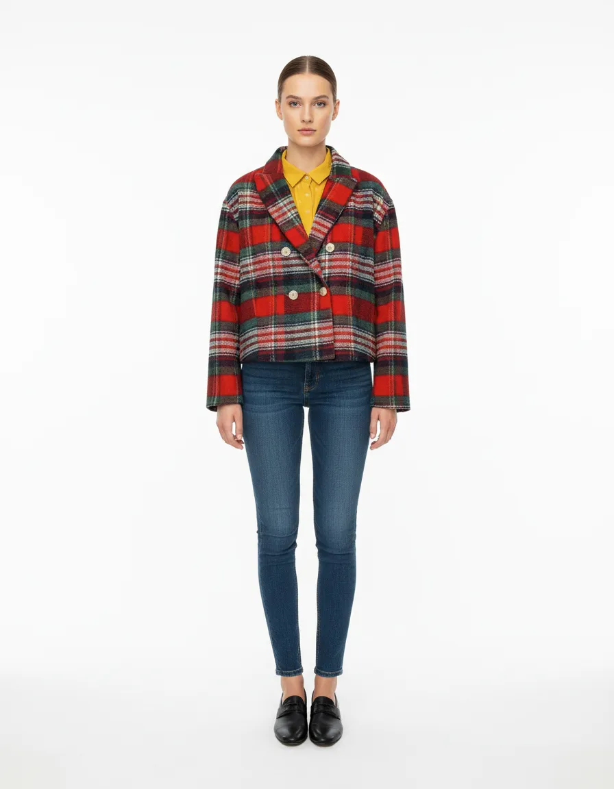 Plaid Wool Blazer view 2