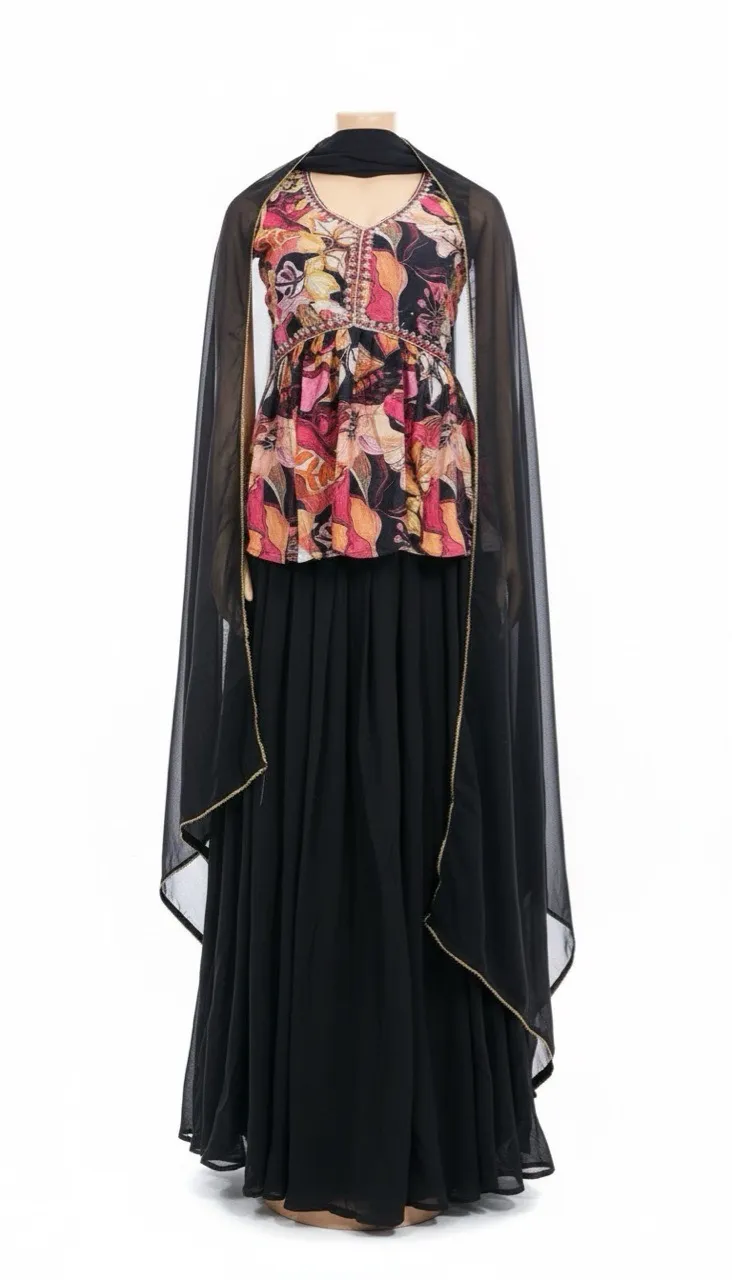 Silk Premium Drape Ensemble view 2