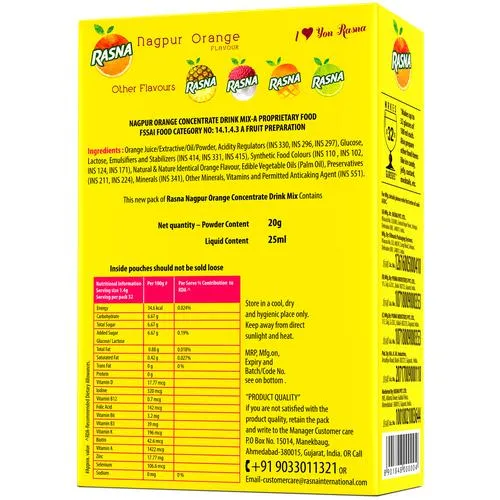 Rasna Fruit Orange Flavour Makes 32 Glasses 20 g view 2