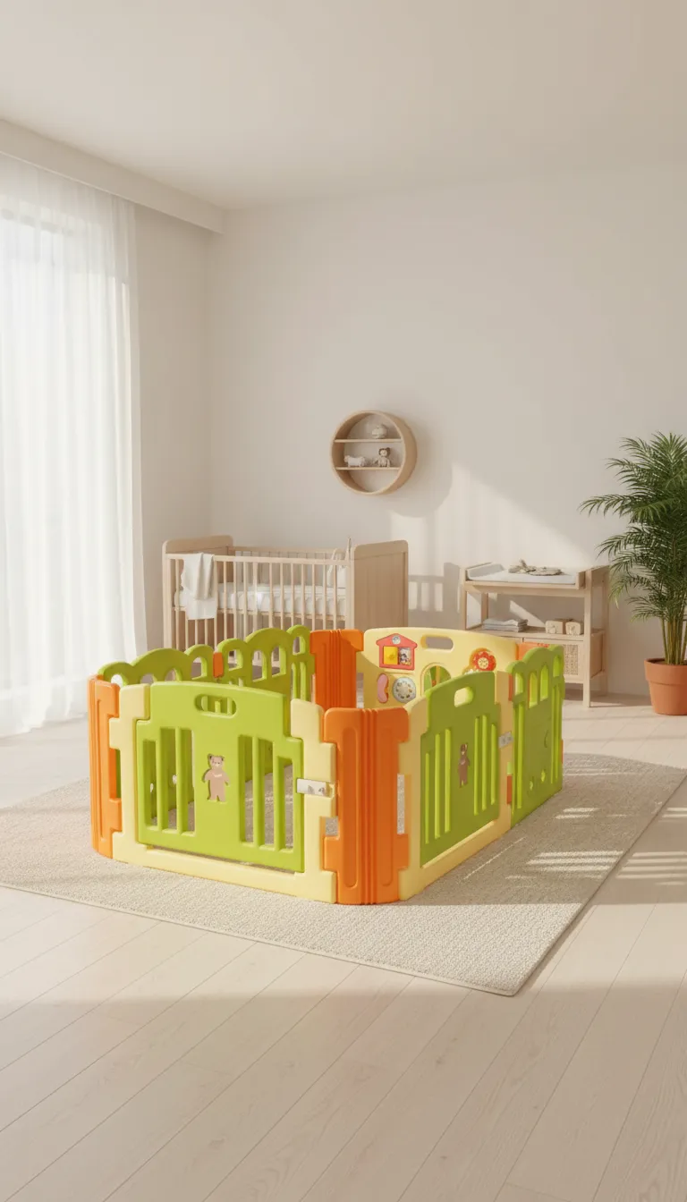 Colorful Baby Playpen 6 Pics Pannel view 3