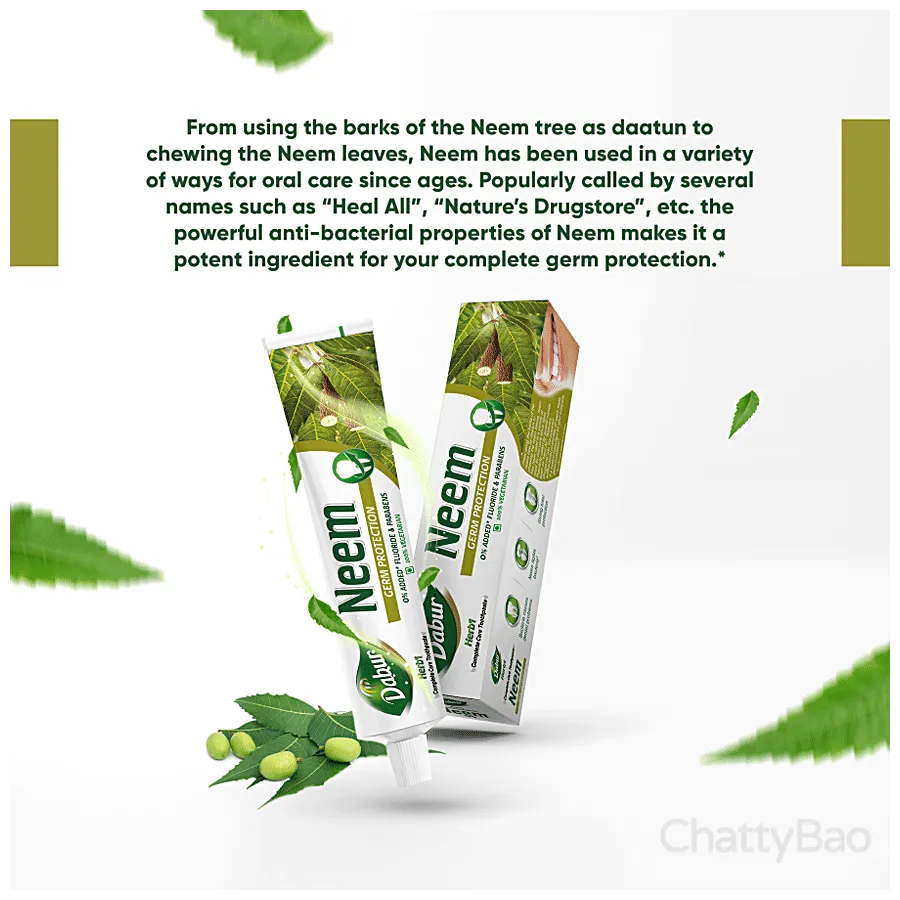 Dabur Herbl Neem Toothpaste - Germ Protection 200 g view 3