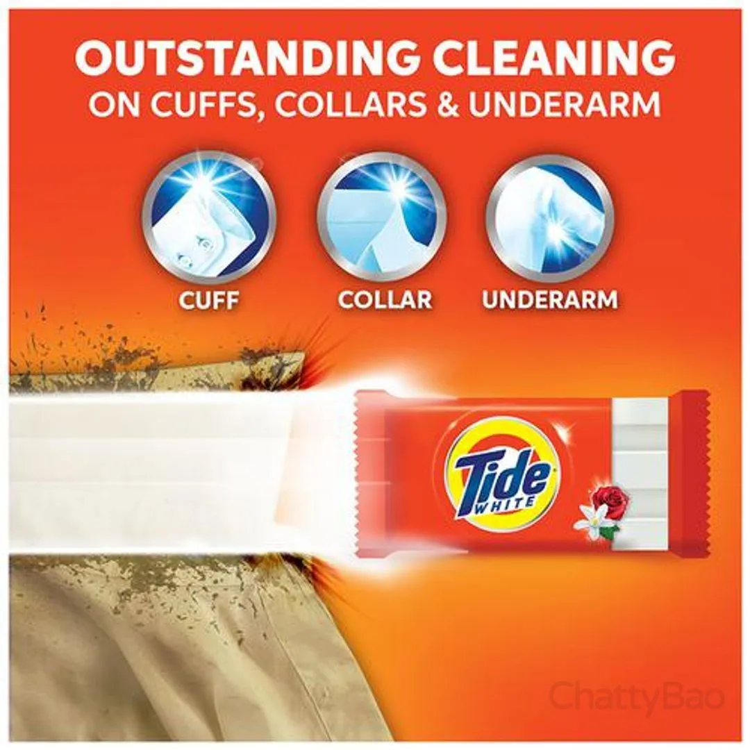 Tide White Detergent Bar Soap 200 g each (Pack of 5) view 3