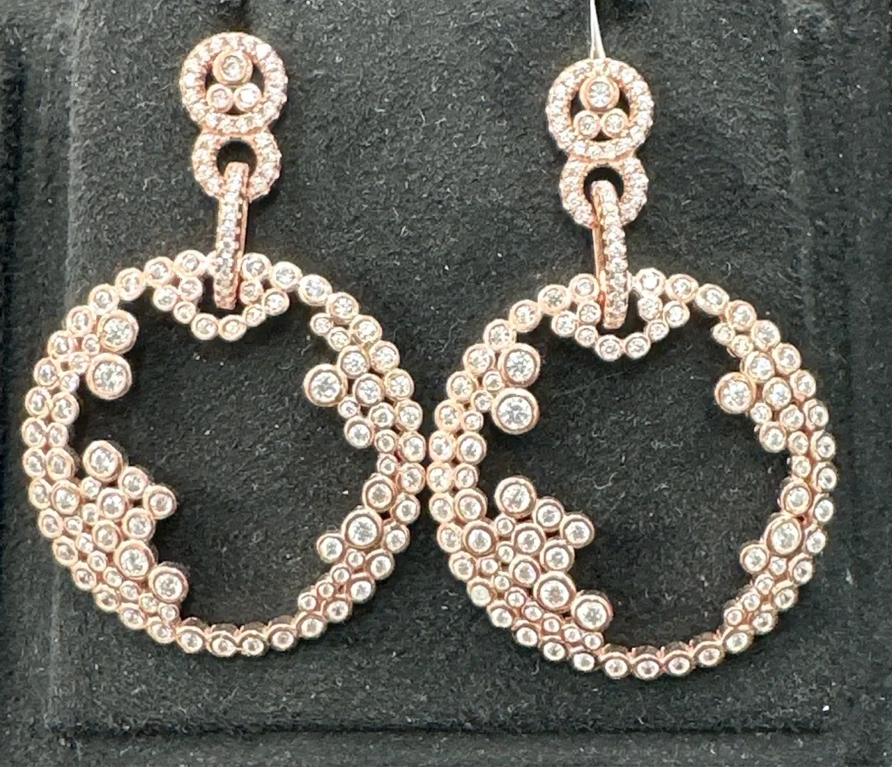 Rose Gold Circle Earrings view 2