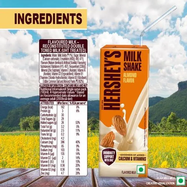 Hersheys Almond Flavor Milkshake 180 ml view 3