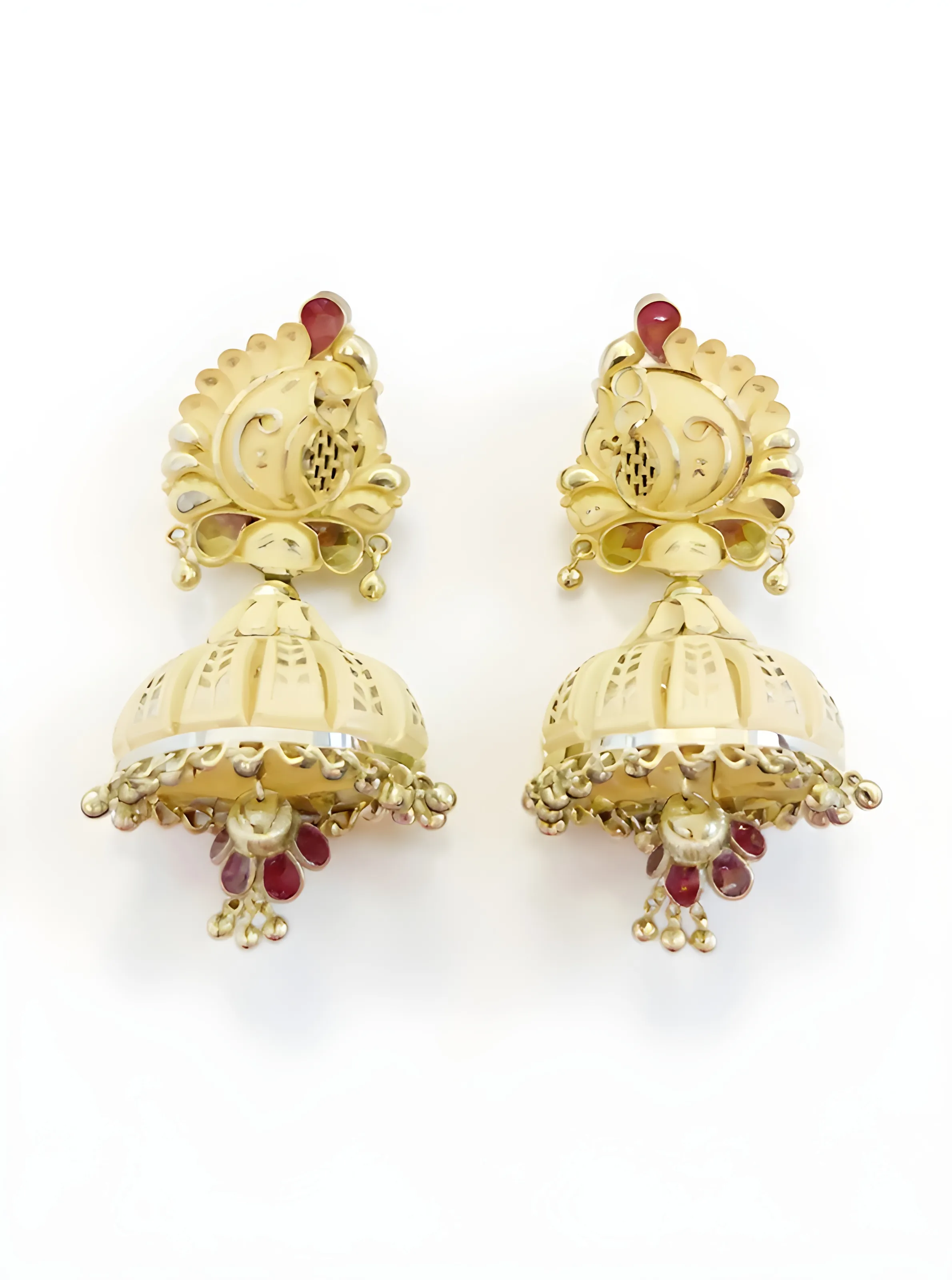 Gold Jhumka Earrings view 2
