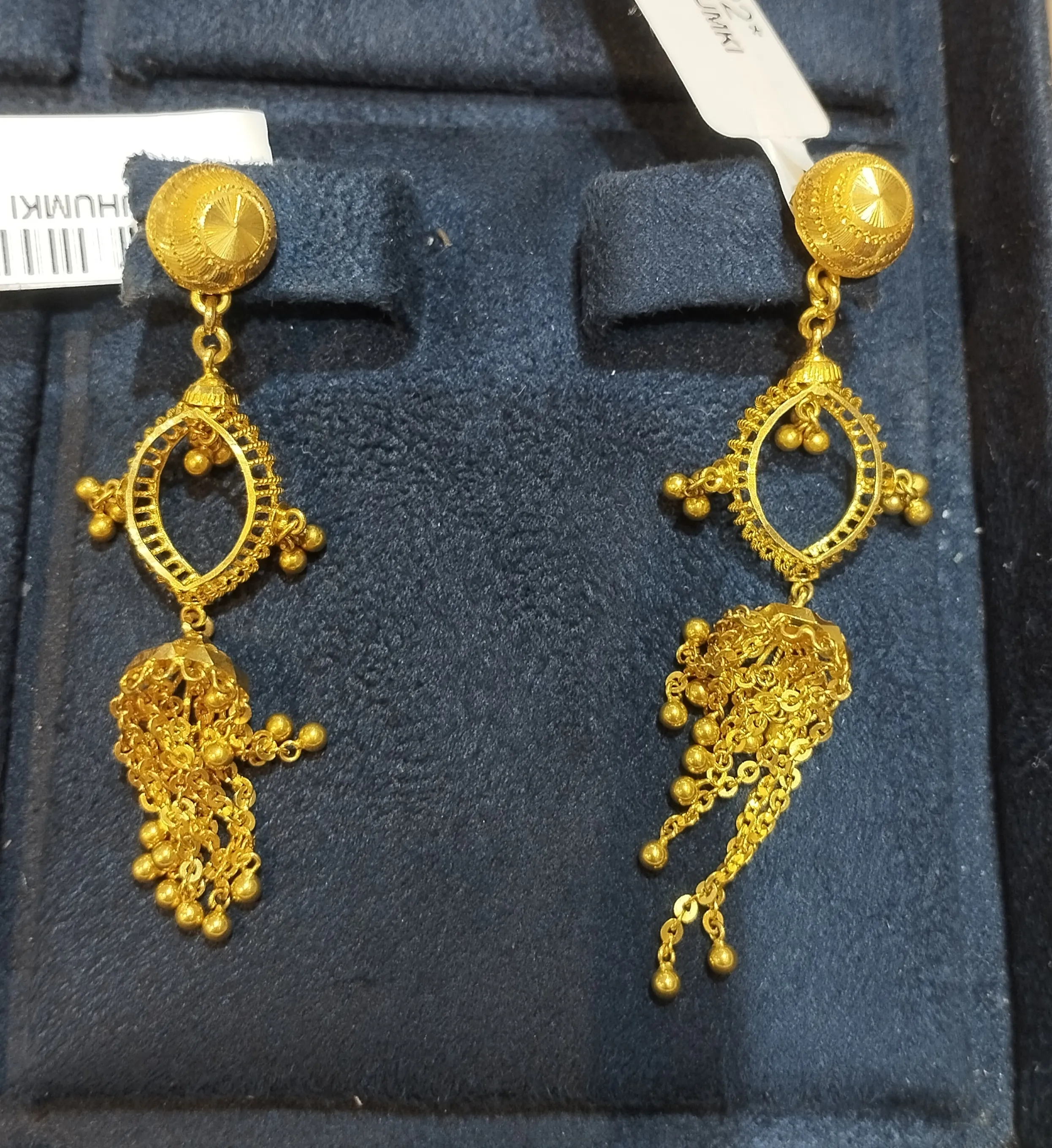 Gold Filigree Earrings. view 2