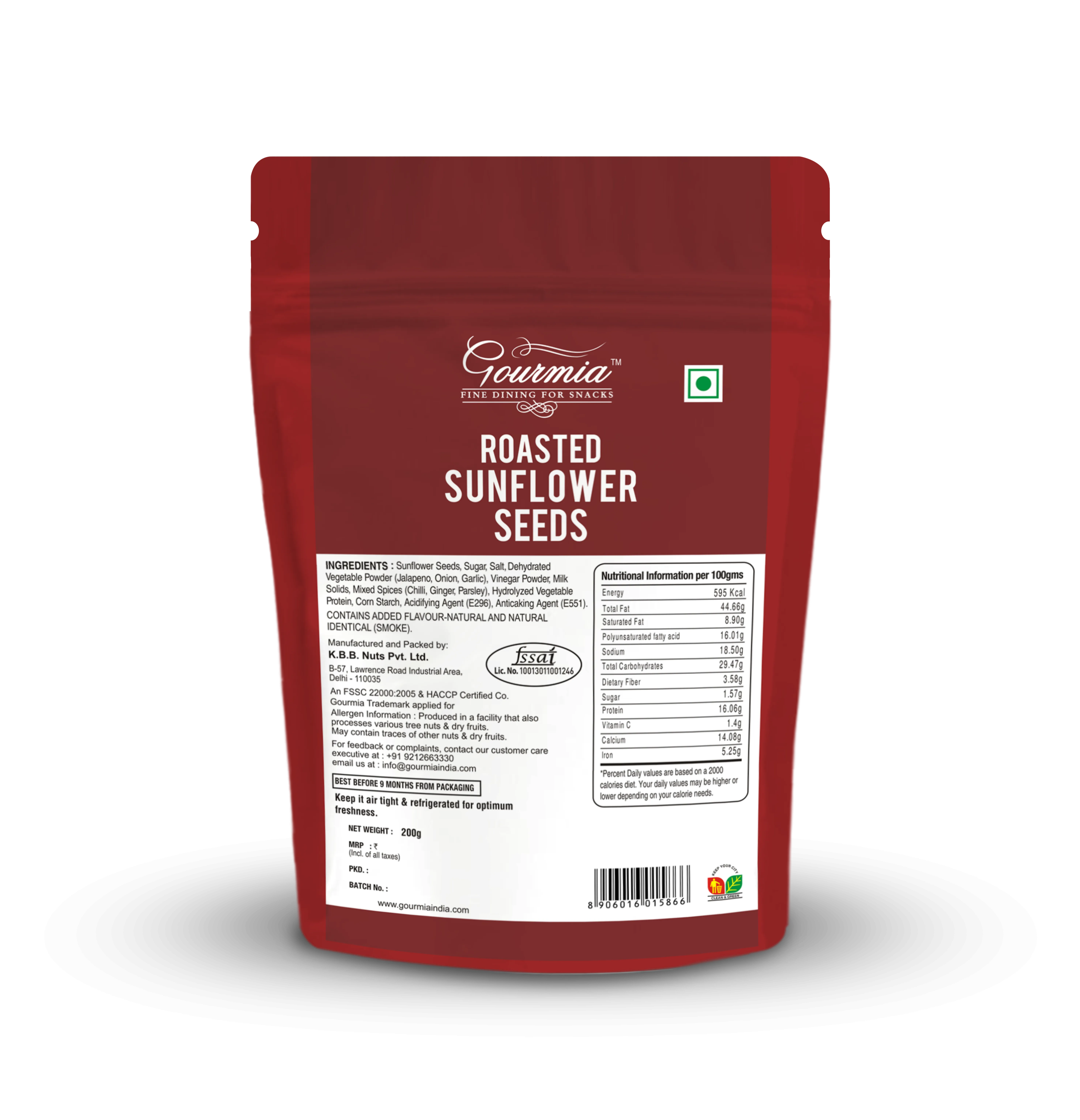 Gourmia Roasted Sunflower Seeds Smoked Jalapeno 200 g view 2