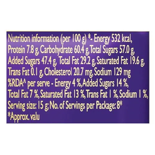 Cadbury Dairy Milk Chocolate Bar 123 g view 2