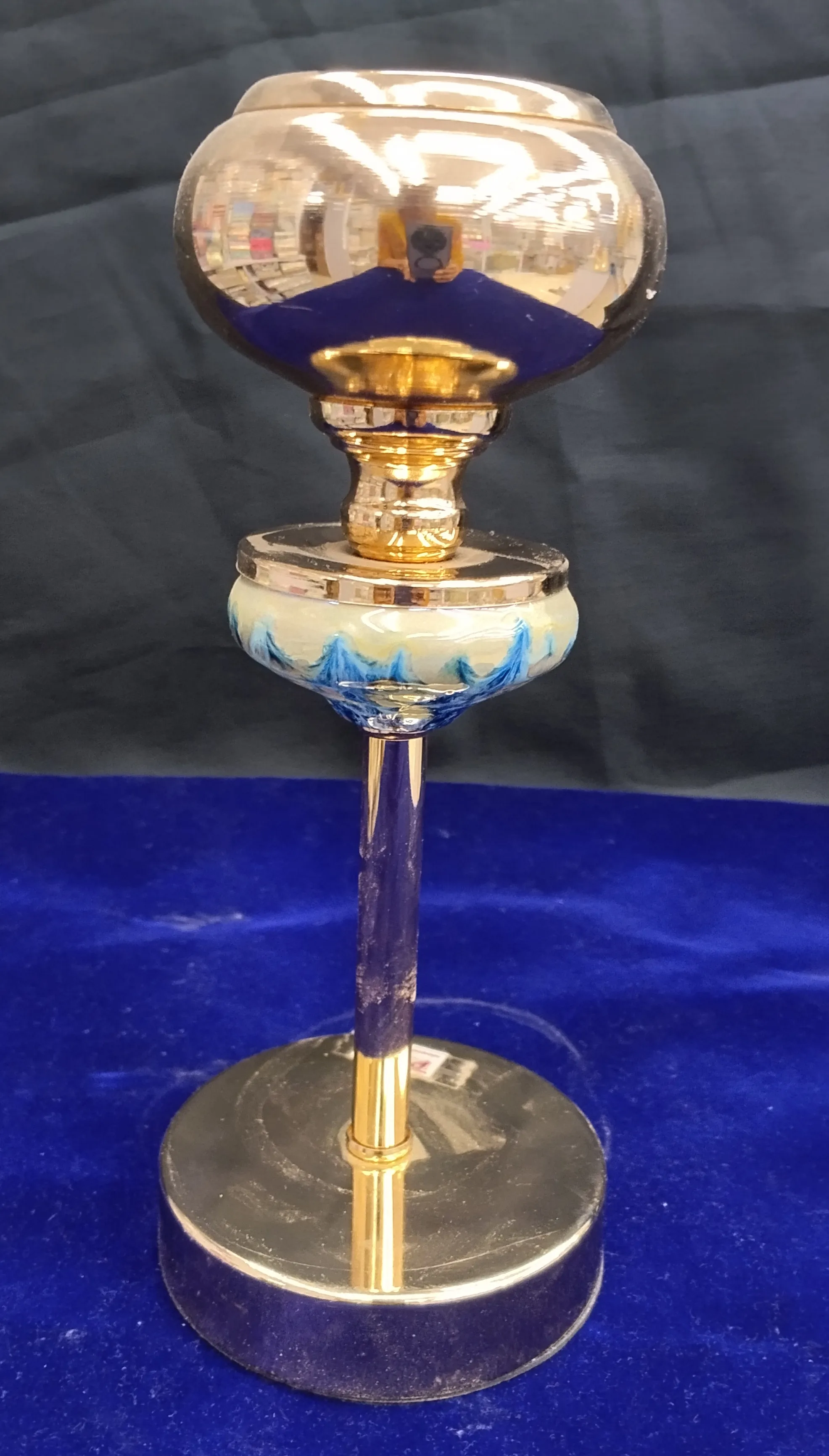 Decorative Glass and Metal Standfor Lamp Or Diya view 2