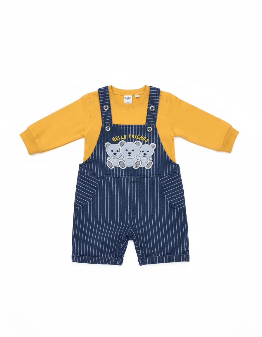 Kids Denim Dungaree Set view 2