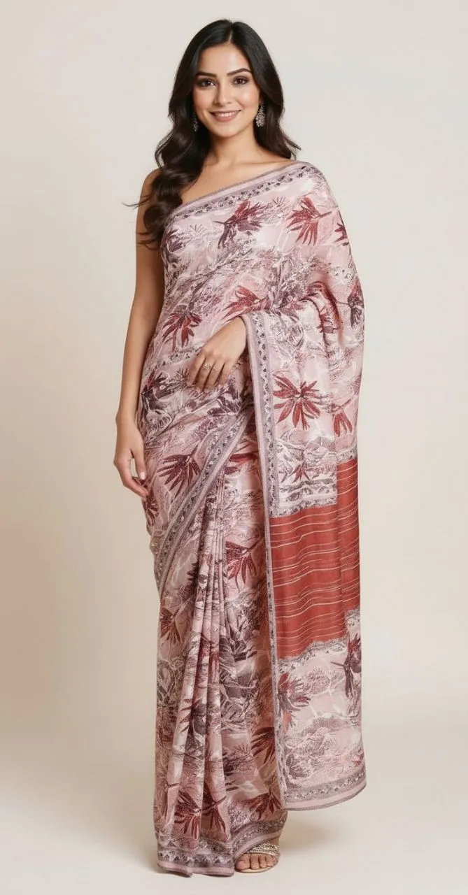 Floral Printed Saree view 8