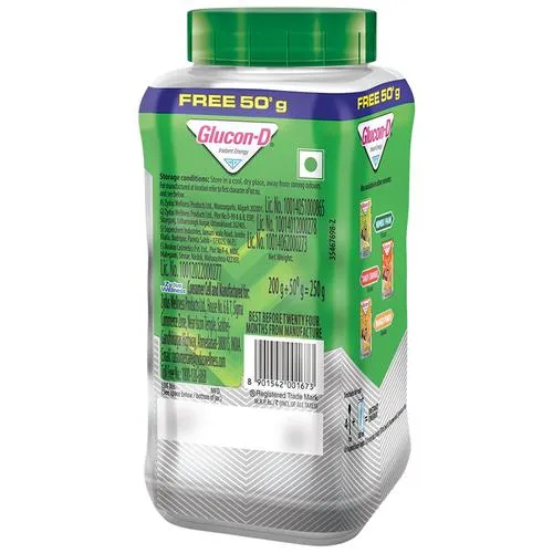GluconD Instant Energy Nutrition Drink Regular (200 g + 50 g) 250 g Jar view 3