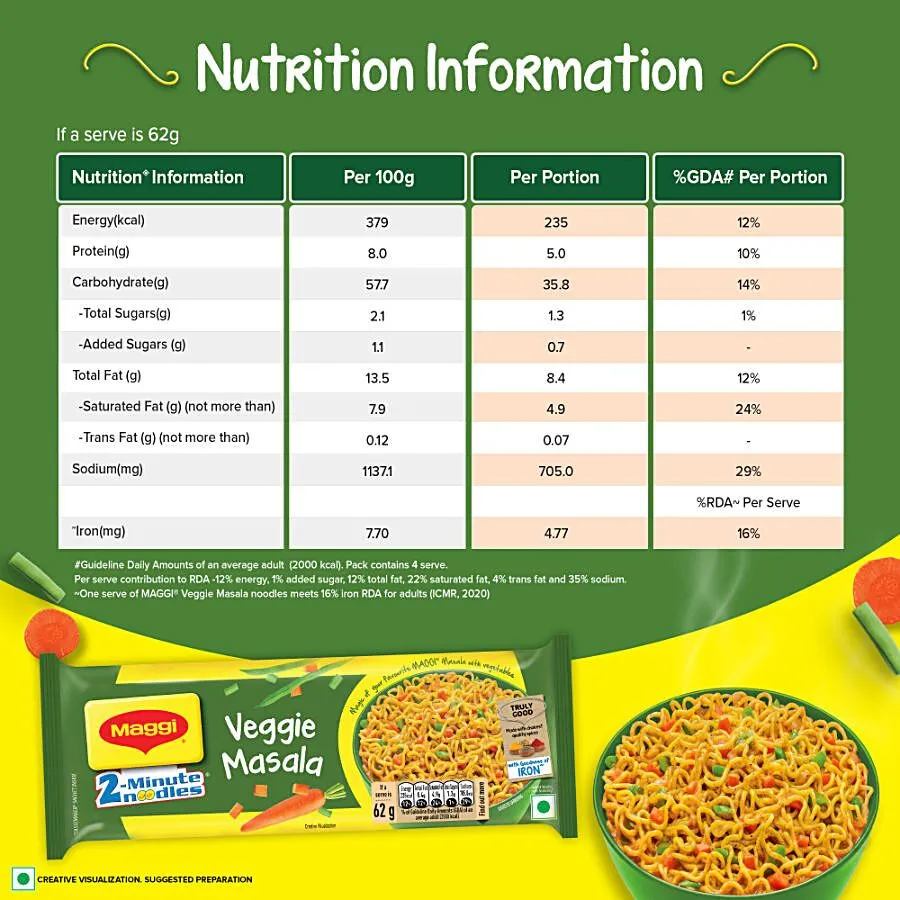 Maggi Veggie Masala Noodles 248 g view 3