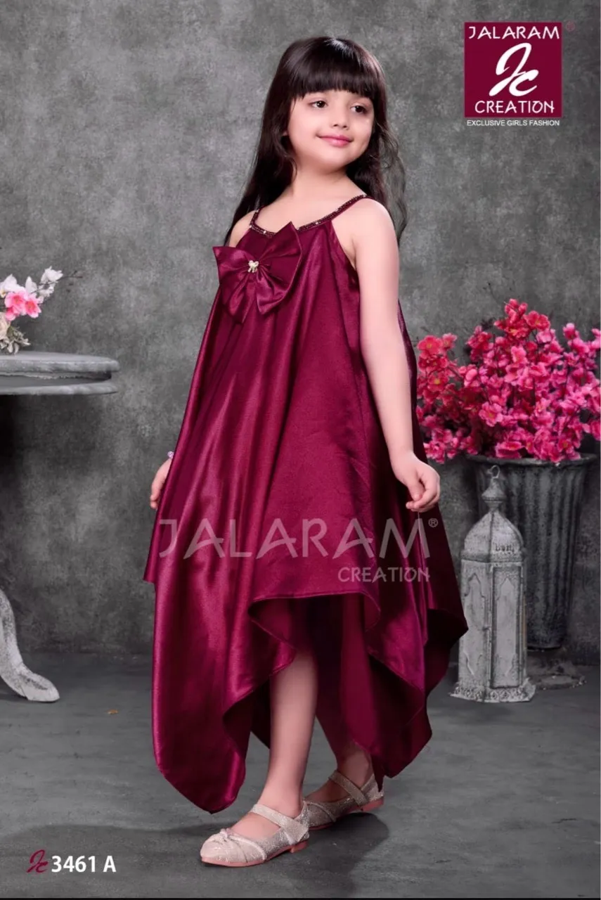 Jalaram Creation Maroon Asymmetrical Dress