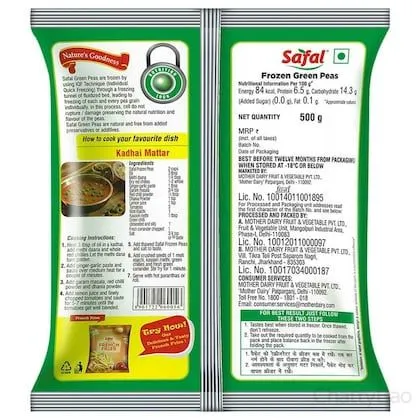 Safal Frozen Green Peas / Matar 500 g view 2