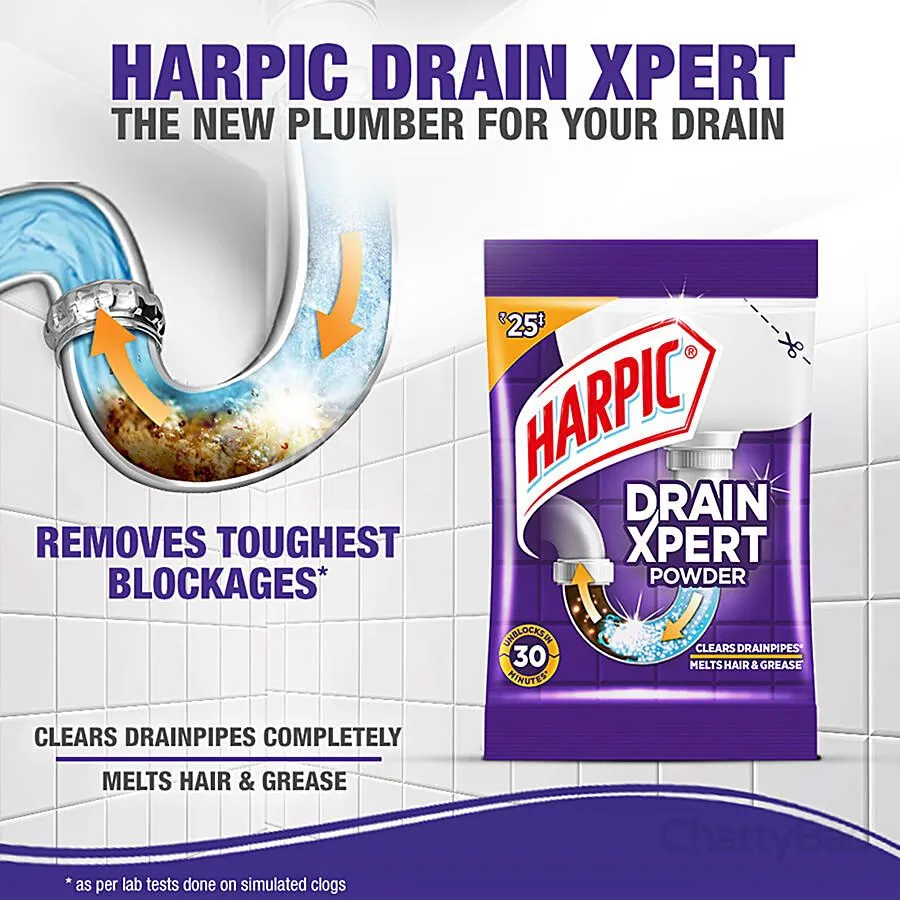 Harpic Drain Xpert - Drain Cleaning Powder 400 g (Pack of 8) view 3